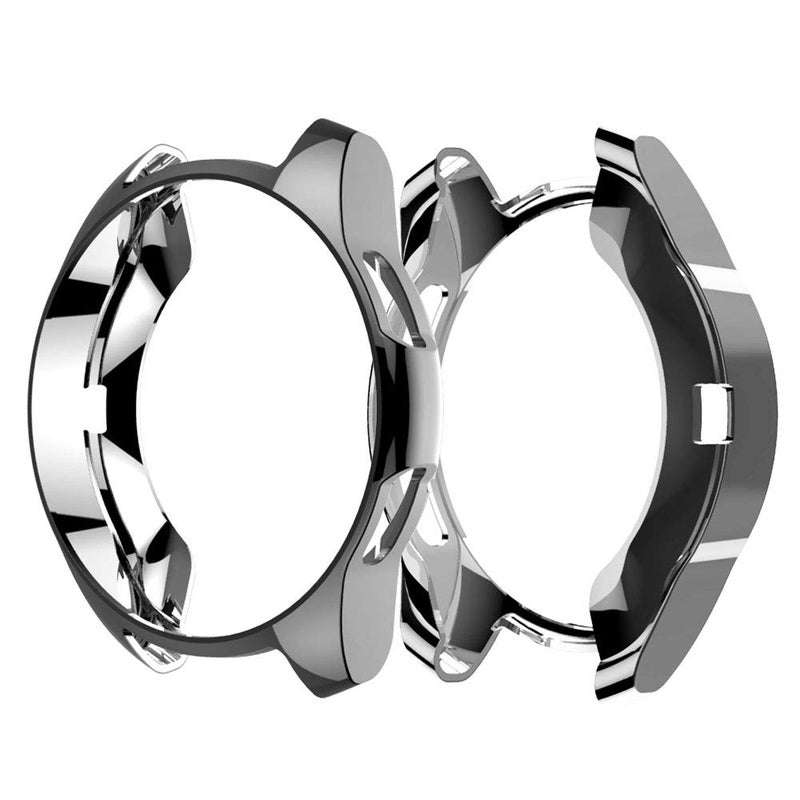 Suoman 3-Pack for Samsung Galaxy Watch 46mm Case, Soft Plated TPU Protective Bumper Cover Case for Galaxy Watch 46mm (2018), (Not Fit for 46mm 2021), Black+Silver+Clear - Image 4